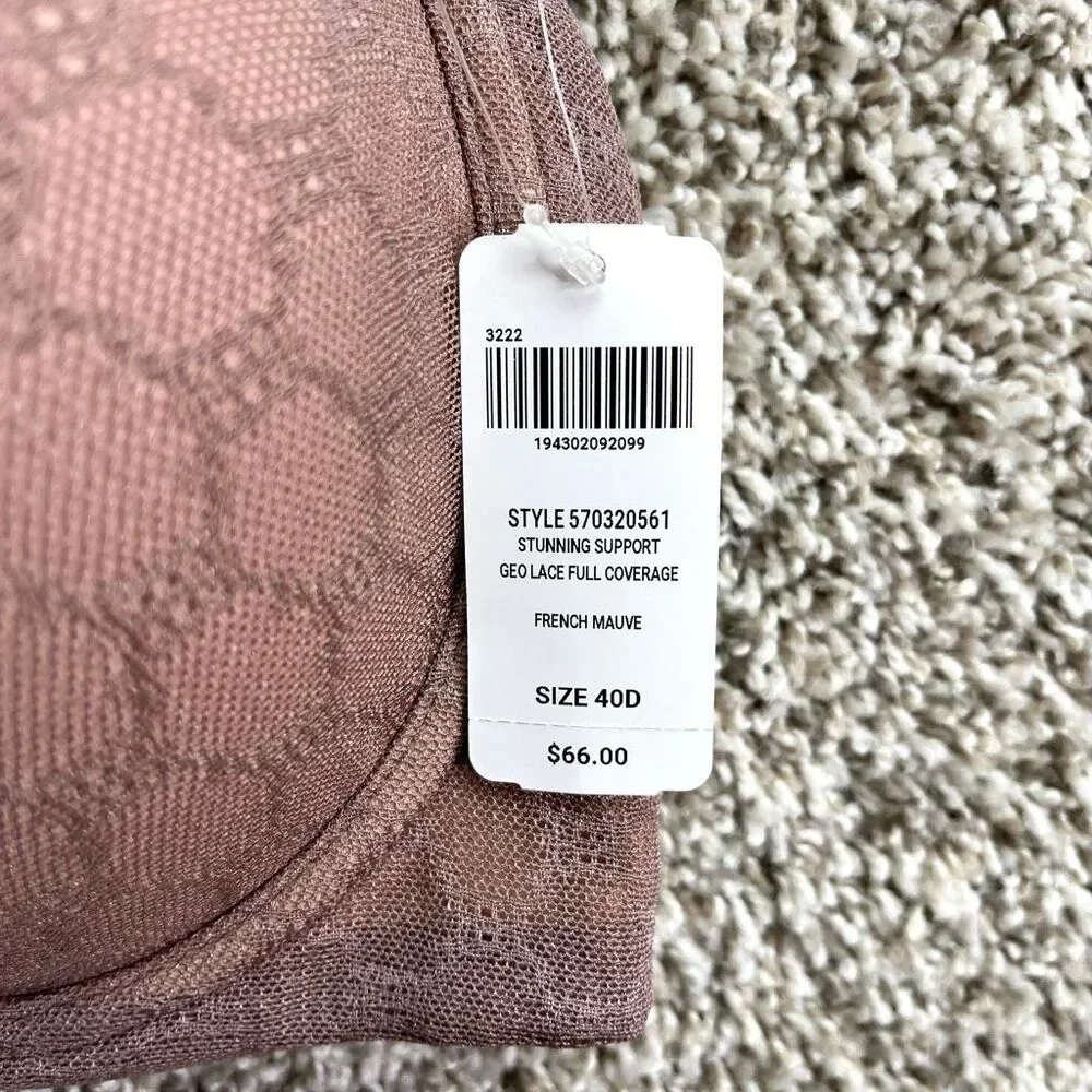 Soma Bra‎ Women’s 40D French Maeve Stunning Support Geo Lace Full Coverage NWT